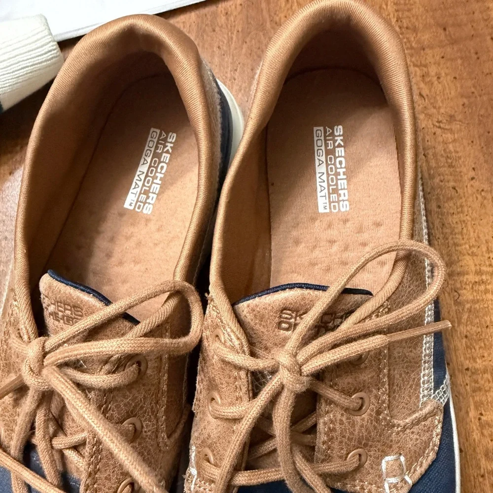 Sketchers Go Walk Goga Mat Womens Boat Shoes Slip On‎ Loafers Sz 8 Flex Comfort
